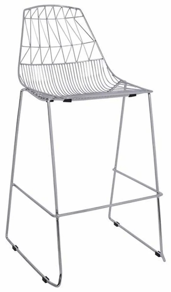 Σκαμπό Bar Μεταλλικό Lux HM5465.100 Χρωμίου Metal