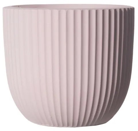 Supergreens Γλάστρα Πήλινη Στρογγυλή "Stripe" Ροζ M 34x34x31 εκ.