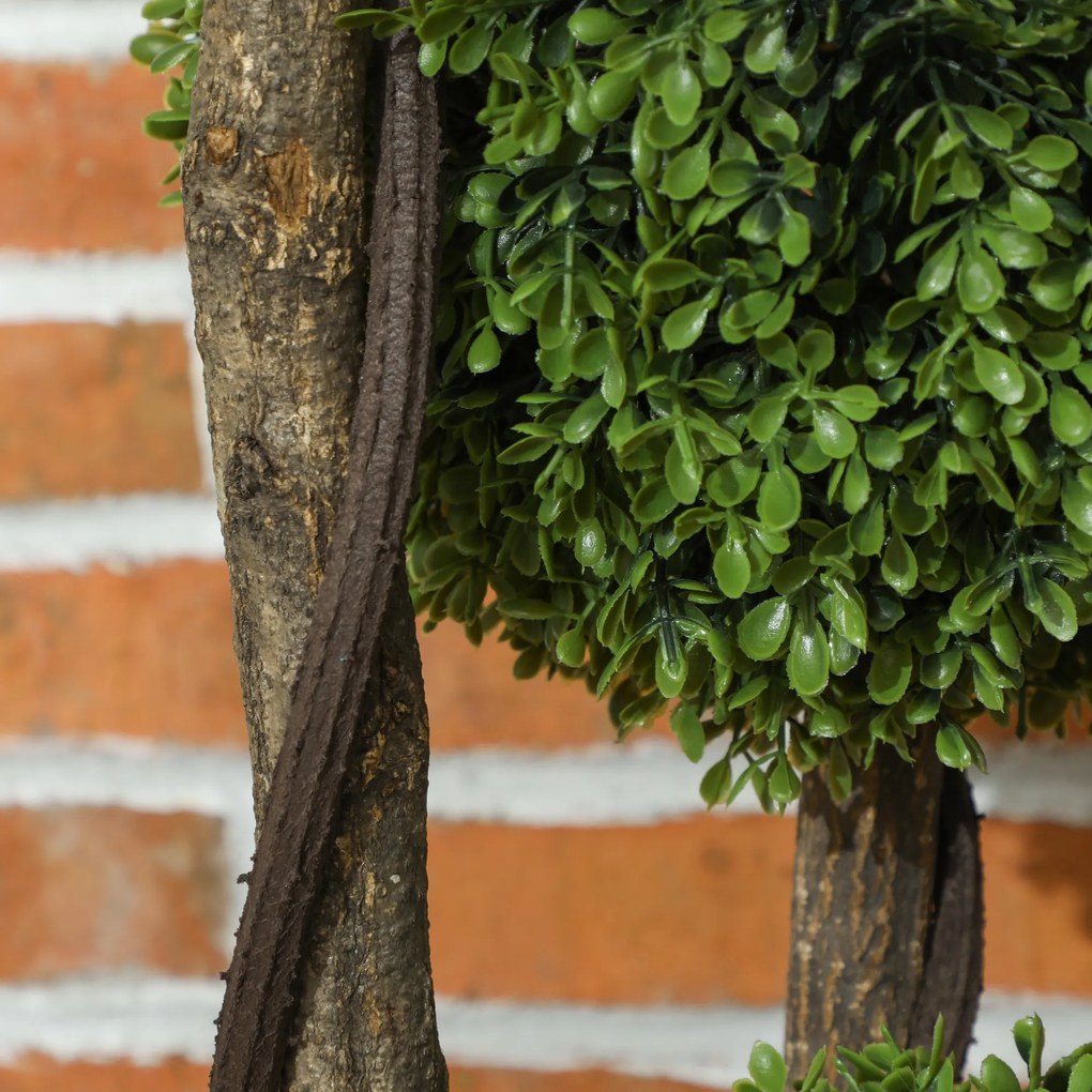 HOMCOM Τεχνητό πυξάρι, Τεχνητό φυτό, Ρεαλιστική εμφάνιση, Εξωτερικού χώρου, Πράσινο/Μαύρο