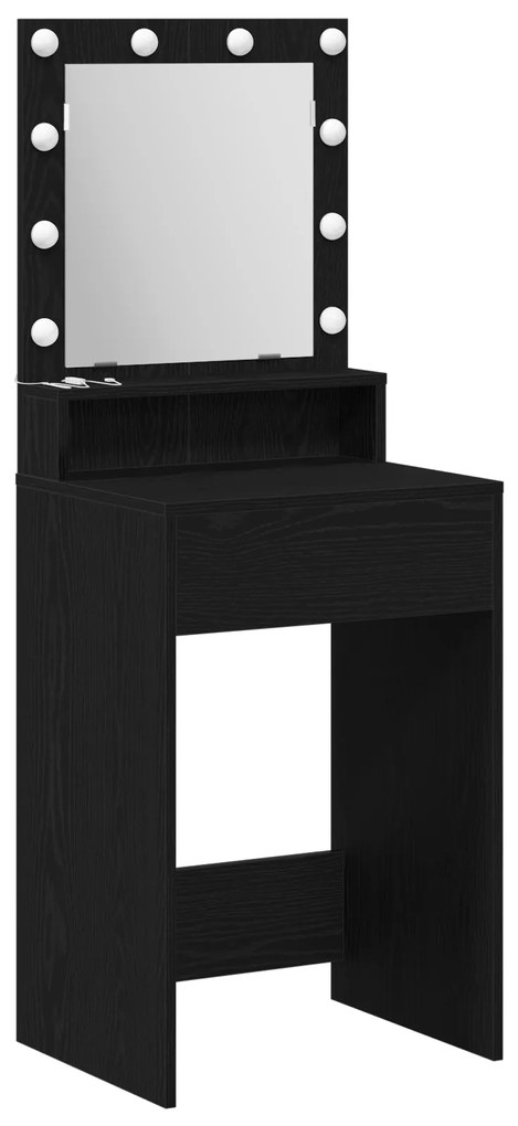 vidaXL Τουαλέτα με LED Φωτισμό Μαύρη Δρυς 50x41x135 εκ