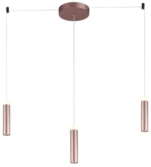 Κρεμαστό Φωτιστικό Οροφής 51567P LED 3X7W 3000K Sunlight-51567P-BROWN-Καφέ 51567P-BROWN