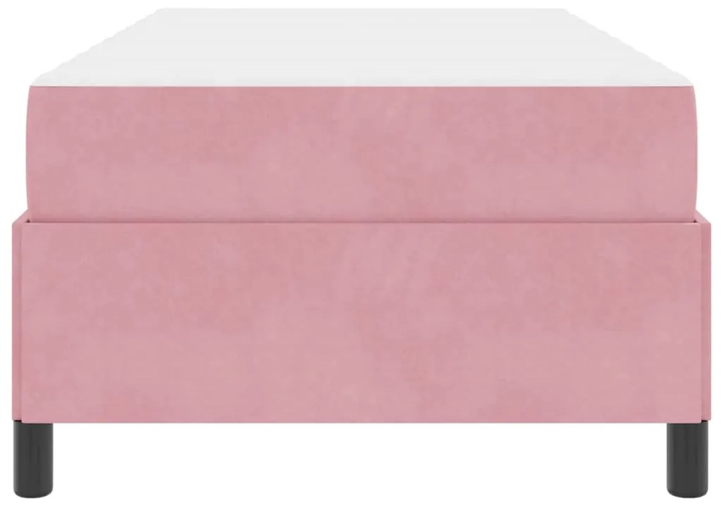 vidaXL Σκελετός Κρεβατιού με στρώμα Ροζ 90 x 190 cm ύφασμα