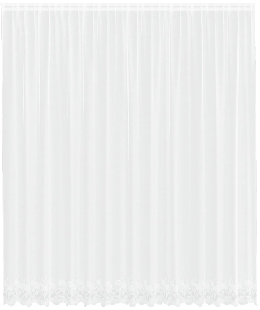 vidaXL Κουρτίνα Δαντέλας με κουρτίνες Floral Λευκό 400 x 280 εκ. Πολυεστέρας