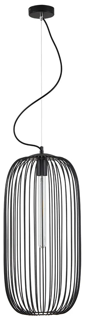 SE21-BL-30 MED BLACK METAL GRID PENDANT E4