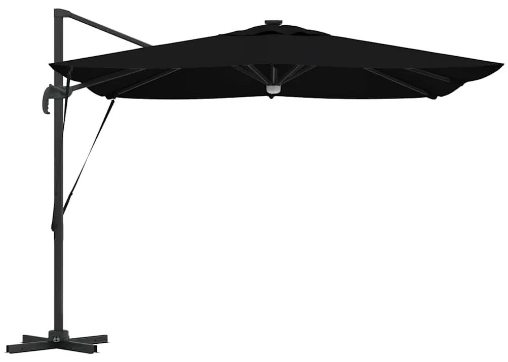 vidaXL Ρώμη Ομπρέλα Μαύρο 286 x 285 x 270 εκ Αλουμίνιο και Πολυεστέρας