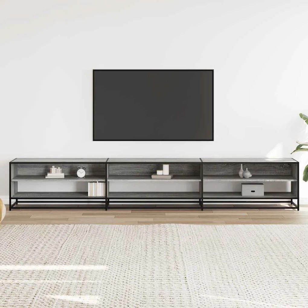 ντουλάπι τηλεόρασης vidaXL Γκρι Sonoma 270x40x46cm Κατασκευασμένο ξύλο