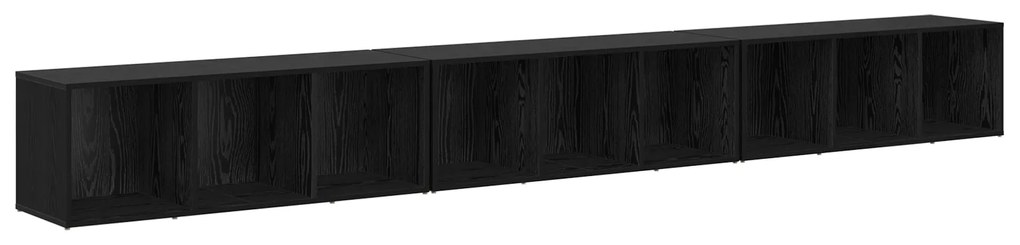vidaXL Ντουλάπι TV 3 pcs Μαύρη δρυς 37 x 35 x 107.5 εκ