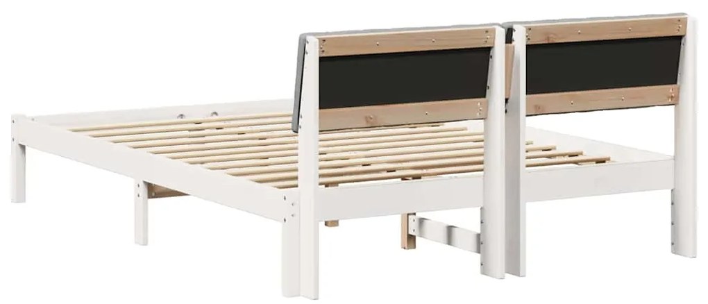 vidaXL Σκελετός Κρεβατιού Λευκό και ανοιχτό γκρι 140 x 190 cm