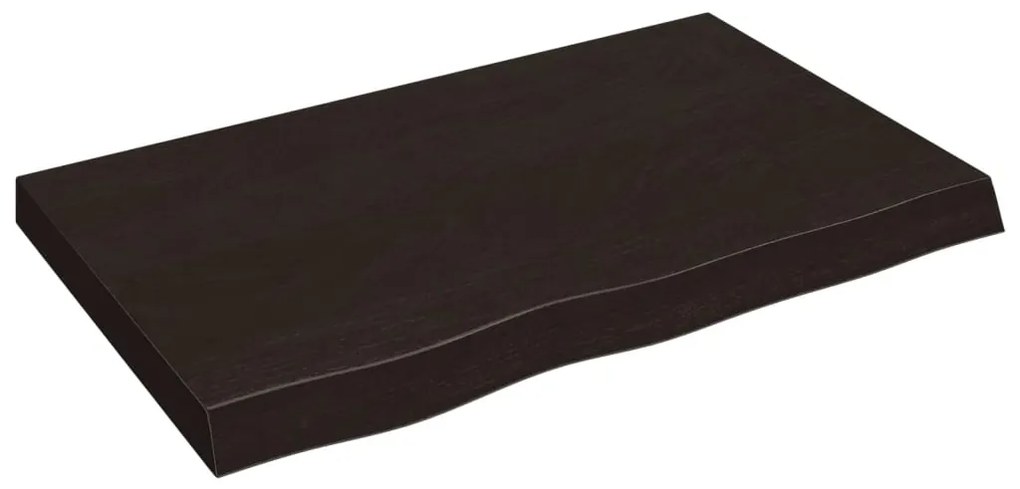 vidaXL Ράφι Τοίχου Σκούρο Καφέ 80x50x(2-6) εκ. Επεξ. Μασίφ Ξύλο Δρυός