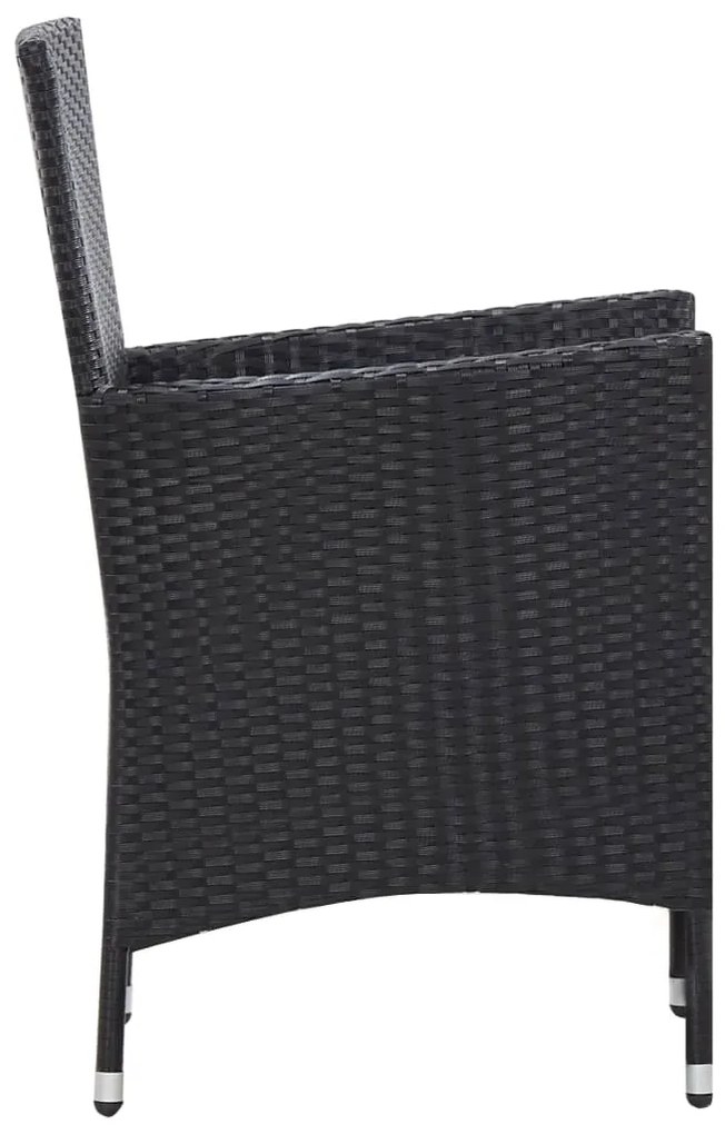 vidaXL Σετ Τραπεζαρίας Εξωτερικού Χώρου 9 τεμ. Μαύρο Συνθετικό Ρατάν