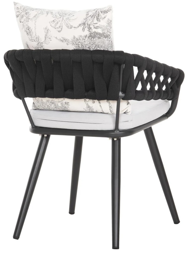 Καρέκλα - Πολυθρόνα CAMDEN C6141.01 Ανθρακί Αλουμινίου με Εκρού Μαξιλάρια σε Σχέδιο Print 56x60x72-87Υεκ. 56x60x87 εκ.