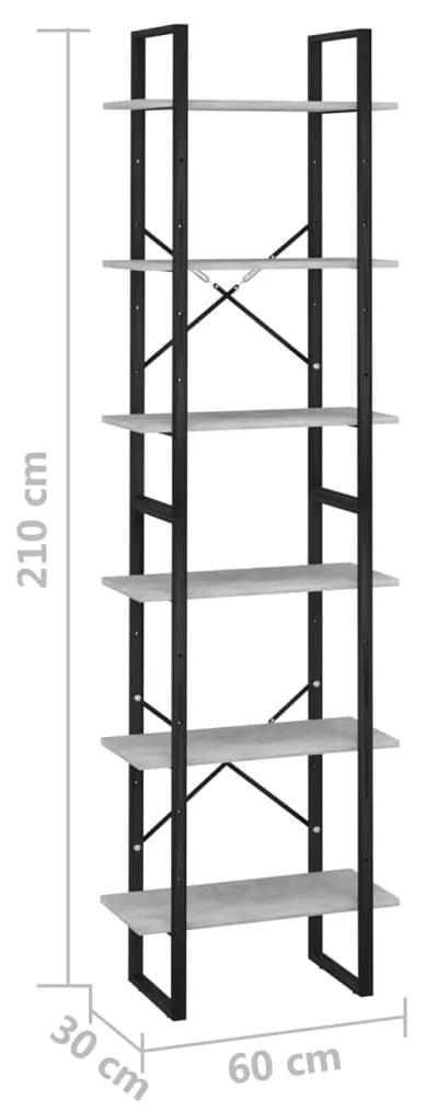 Ράφι Αποθήκευσης Γκρι Σκυρ. 60x30x210 εκ Επεξεργ. Ξύλο 806521