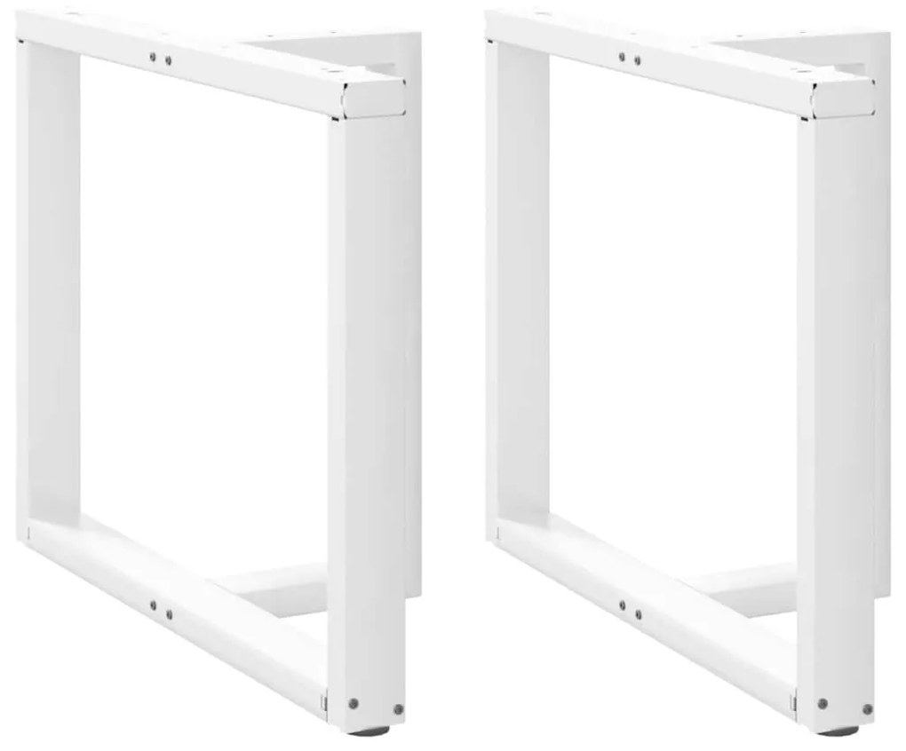 Πόδια Τραπεζαρίας σε Σχήμα Τ, 2 τεμ. Λευκά 90x35x(72-73) εκ. Ατσάλι