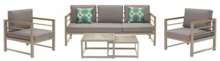 ΣΕΤ ΚΗΠΟΥ 5 ΤΕΜΑΧΙΩΝ Fylliana Hampshire ΜΠΕΖ ΧΡΩΜΑ 190x65x70εκ 378-124-044