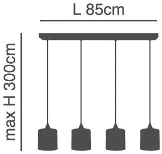 Φωτιστικό Οροφής SE21-BL-B10-4BL-SH2 ADEPT PENDAT Grey Shade Pendant+ - 51W - 100W - 77-9022