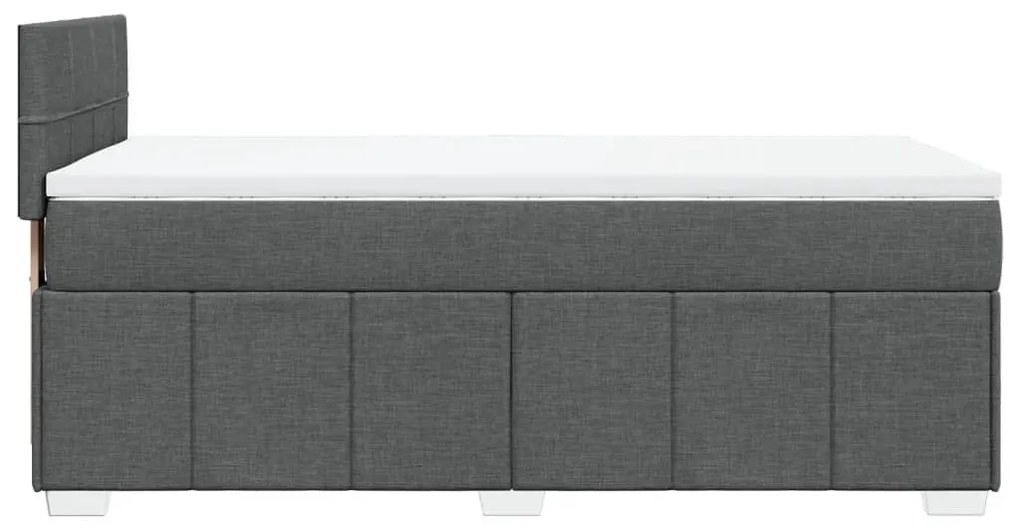 Κρεβάτι Boxspring με Στρώμα Σκούρο Γκρι 80x200 εκ. Υφασμάτινο - Γκρι