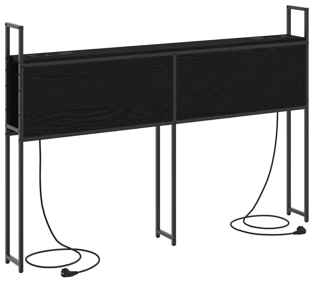 vidaXL Κεφαλάρι Αποθήκης Μαύρη δρυς 135 cm Επεξεργασμένο ξύλο