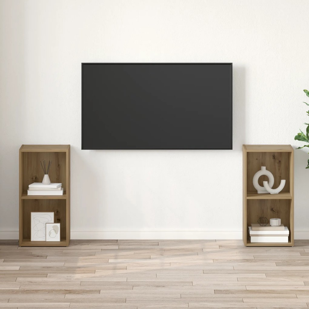 vidaXL Σετ επίπλου τηλεόρασης 2 pcs artisan δρυς 72 x 35 x 36.5 cm