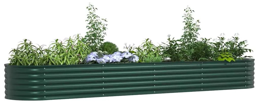vidaXL Υπερυψωμένη Ζαρντινιέρα Πράσινο 400 x 80 x 44 cm Ατσάλι