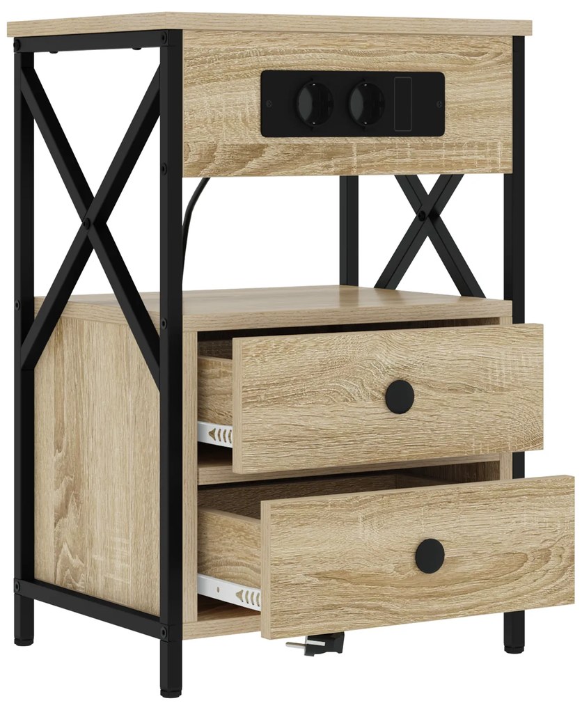 vidaXL Κομοδίνο Sonoma Δρυς 40 x 31 x 60 εκ. Επεξεργασμένο ξύλο