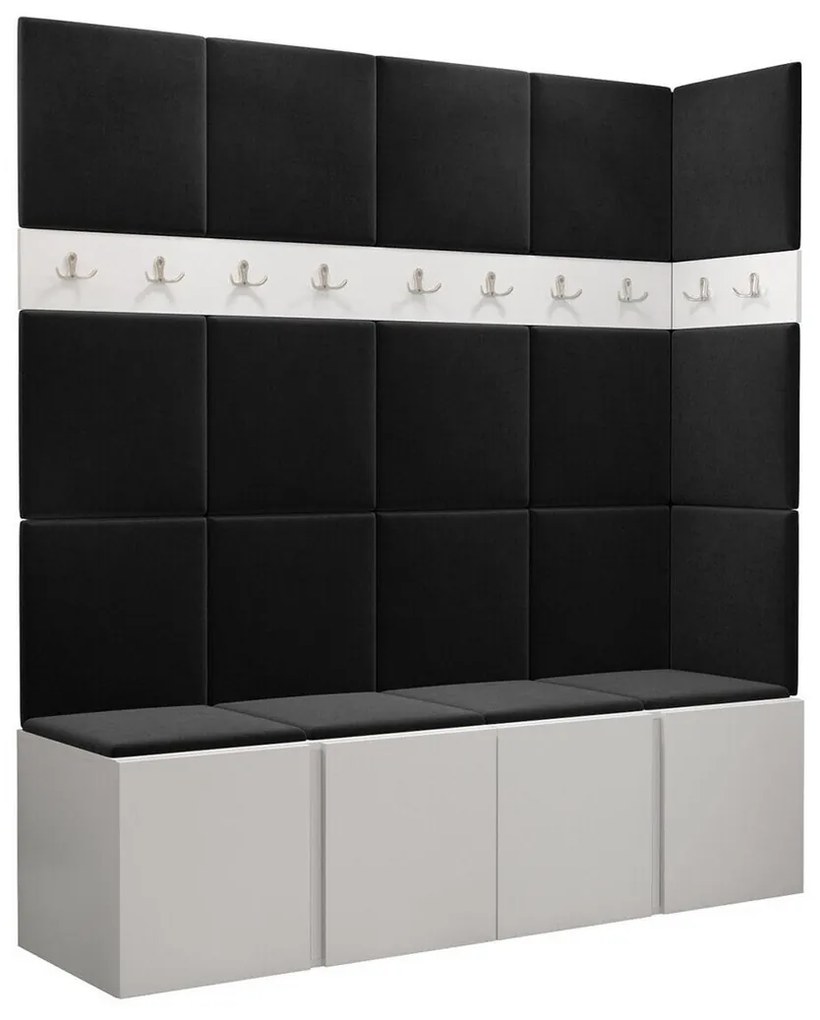 Σετ διαδρόμου Hartford 265, 186x168x46cm, 27 kg, Άσπρο, Πλαστικοποιημένη μοριοσανίδα, Ταπισερί, Εντοιχισμένη, Τοίχου | Epipla1.gr