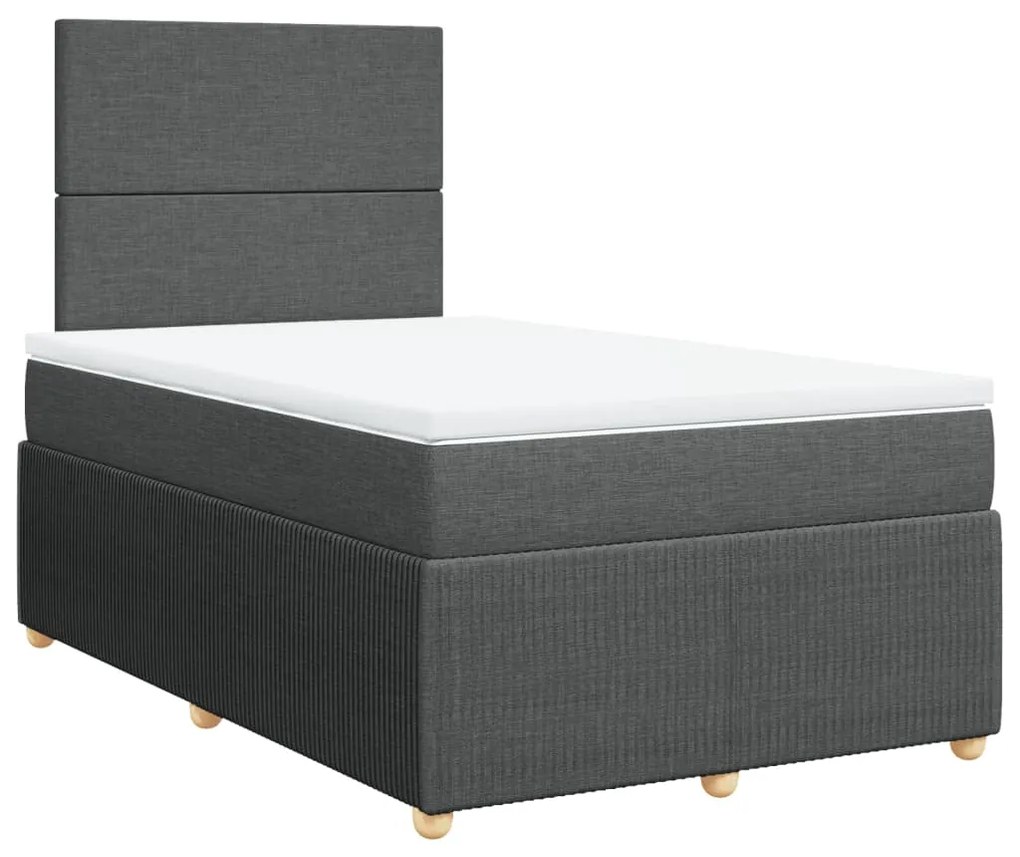 ΚΡΕΒΑΤΙ BOXSPRING ΜΕ ΣΤΡΩΜΑ ΣΚΟΥΡΟ ΓΚΡΙ 120X200 ΕΚ. ΥΦΑΣΜΑΤΙΝΟ 3292017