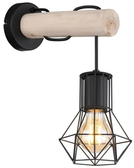 Απλίκα Φωτιστικό Τοίχου 1xE27 Μαύρο Priska 54017W Globo Lighting-54017W-Μαύρο 54017W