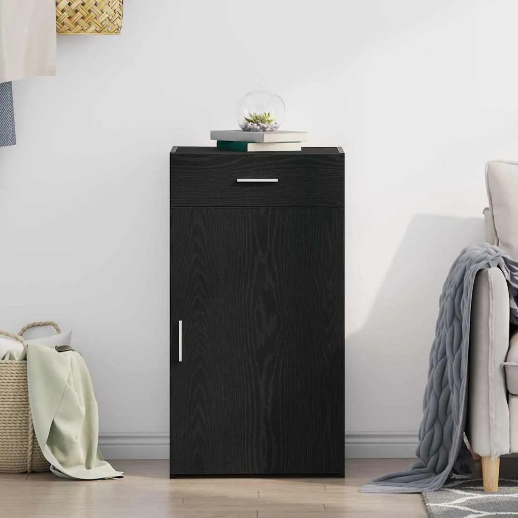 vidaXL Πλαϊνό γραφείο με συρτάρι Μαύρη Οξυά 50 x 42,5 x 93 εκ.