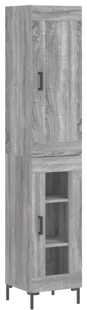vidaXL Μπουφές Sonoma Γκρι 34,5 x 34 x 180 εκ. από Επεξεργασμένο Ξύλο