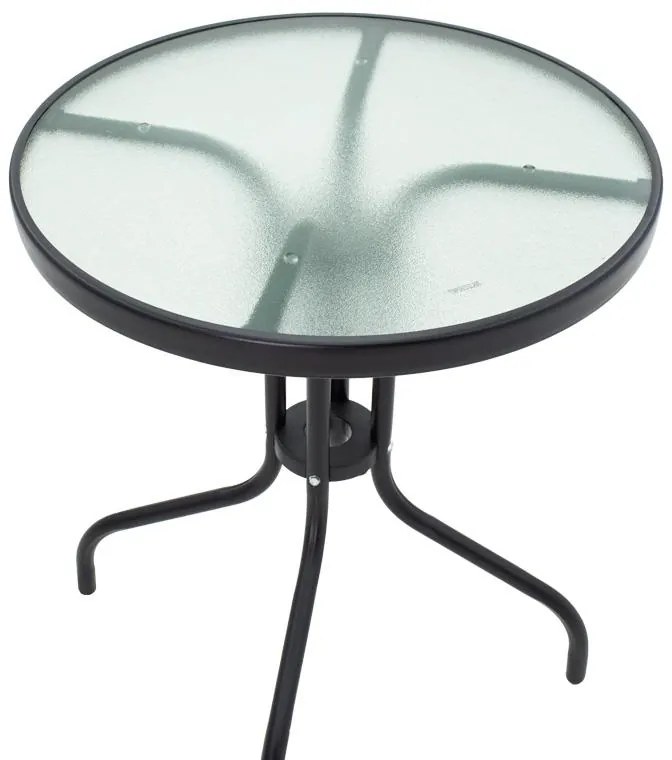 Σετ Κήπου Τραπεζαρία Watson - Monasty 3 τεμ Μεταλλικό Μαύρο 60x60x70 εκ.