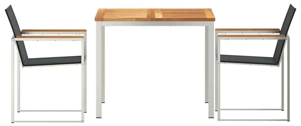 vidaXL Σέτ φαγητού για κήπο 3 pcs Καφέ Στερεό Ξύλο Τίκ