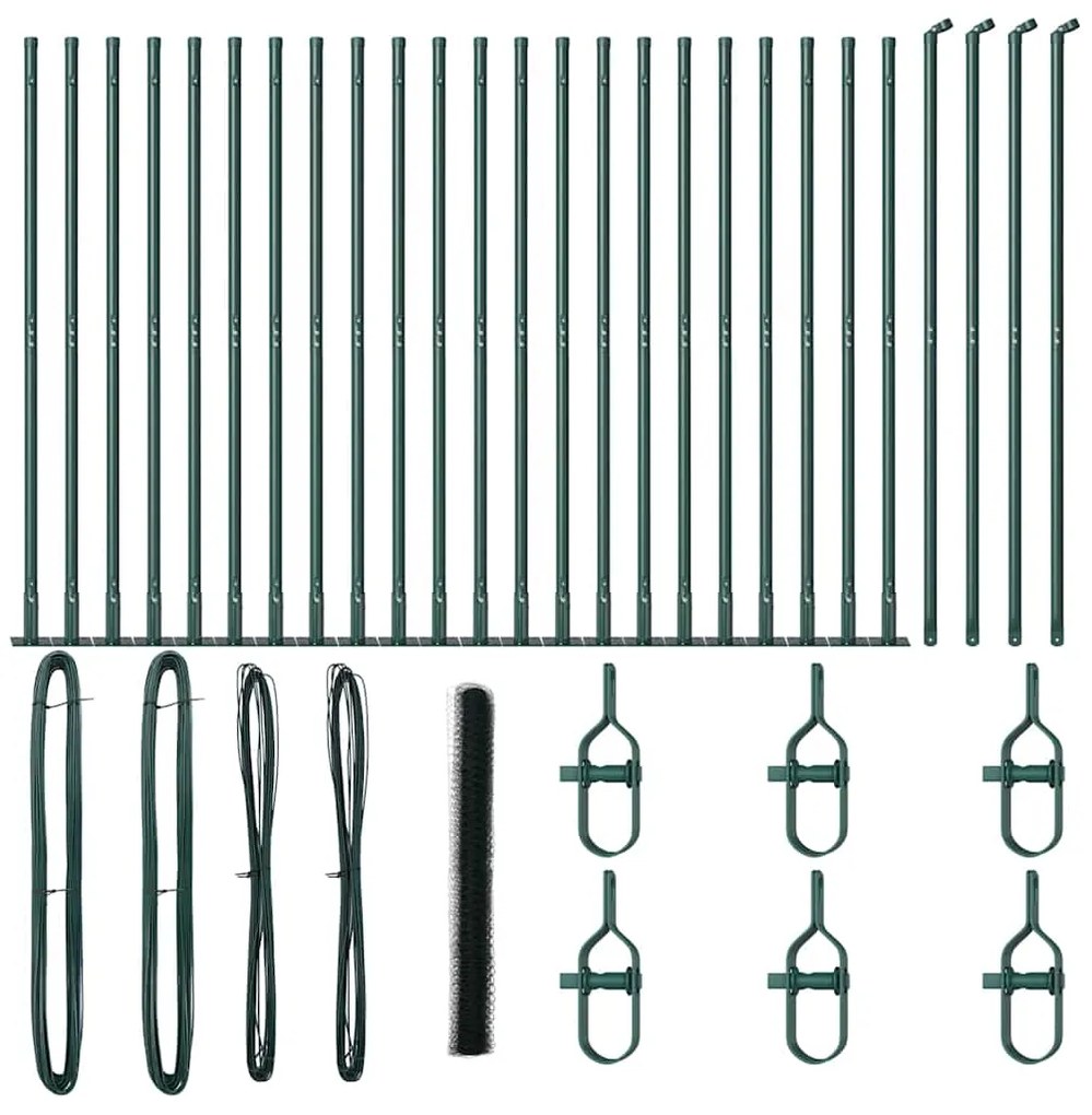 vidaXL Στύλος Περιφράξεων Πράσινο 50 x 1,4 μ (36 mm δίχτυ)