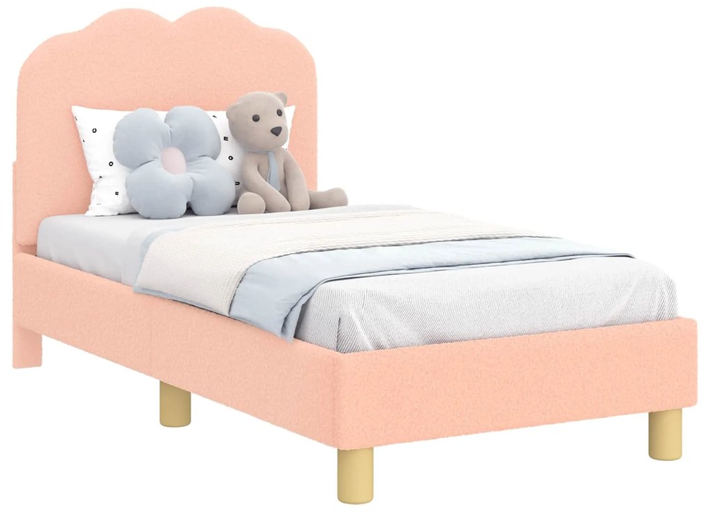 vidaXL Κρεβατική βάση για παιδιά με προσκέφαλο Ροζ 70 x 140 cm