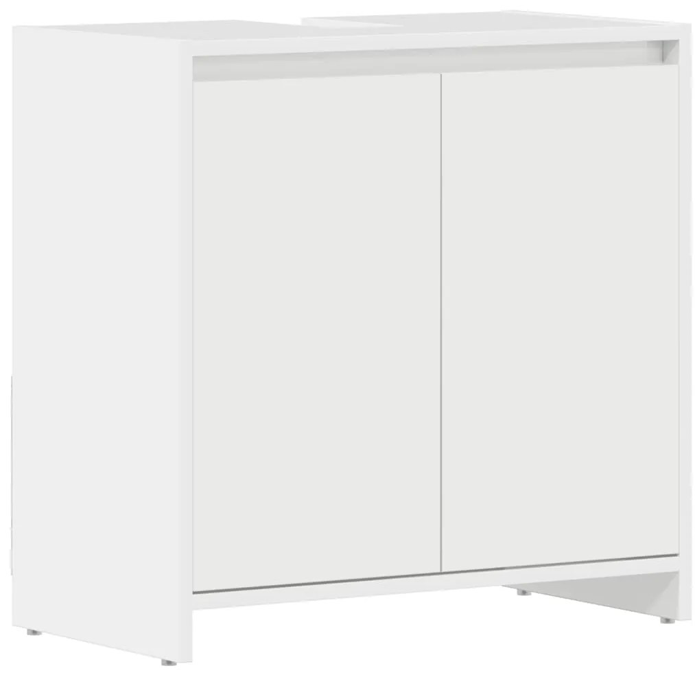 vidaXL Ντουλάπι Νιπτήρα Γυαλιστερό Λευκό 60 x 33 x 61 εκ. Επεξ. Ξύλο