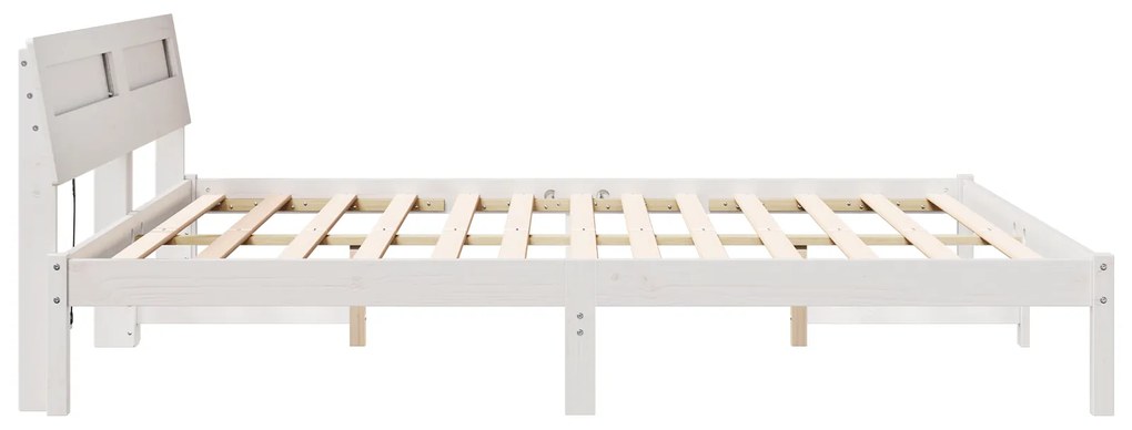 vidaXL Σκελετός Κρεβατιού Λευκό 180 x 200 cm Συμπαγές ξύλο πεύκου