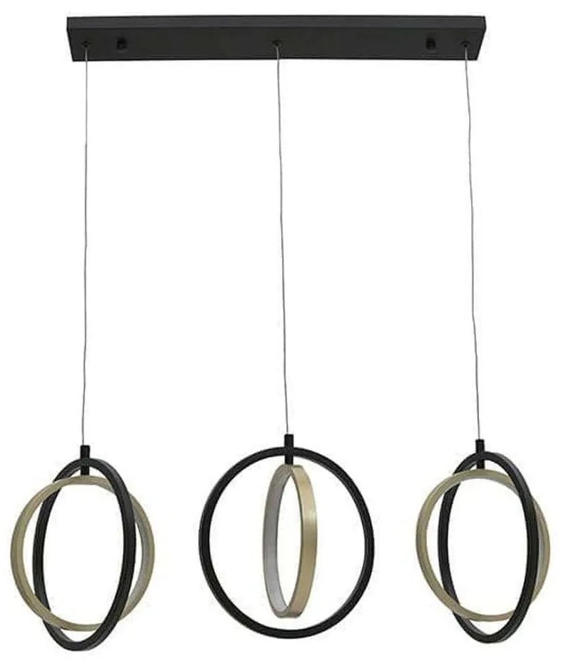 Φωτιστικό Οροφής - Ράγα 3-15-585-0039 25W Led 80x25x150cm Black-Gold Inart