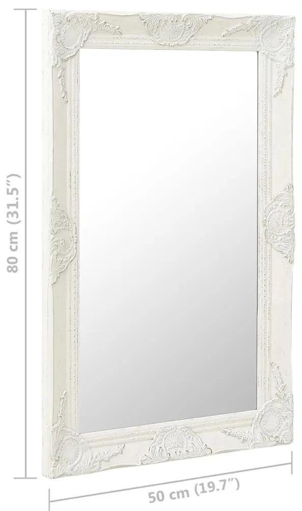 Καθρέφτης Τοίχου με Μπαρόκ Στιλ Λευκός 50 x 80 εκ. - Λευκό