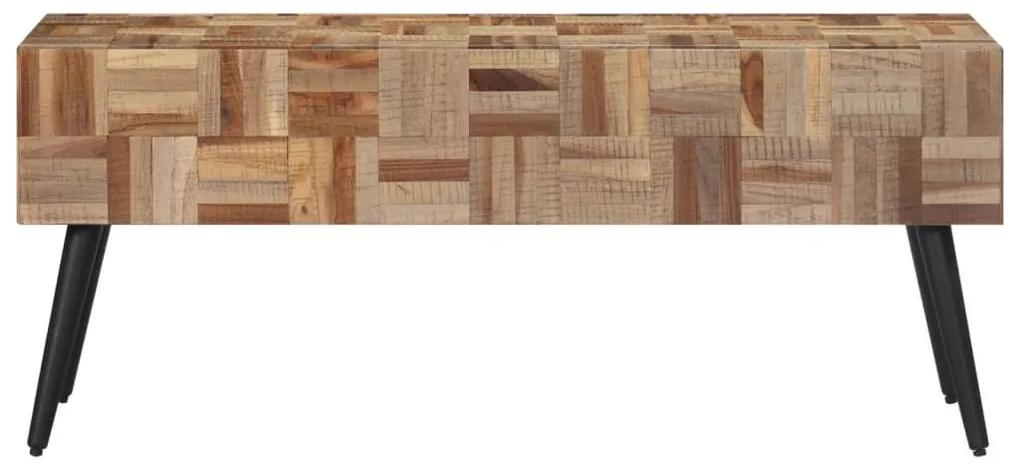 Πάγκος 110 x 35 x 45 εκ. από Μασίφ Ανακυκλωμένο Teak - Γκρι