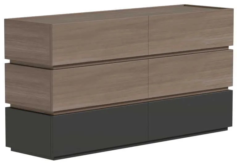 Συρταριέρα Sonlen pakoworld mdf σε ανθρακί-sonoma απόχρωση 120x40x72εκ