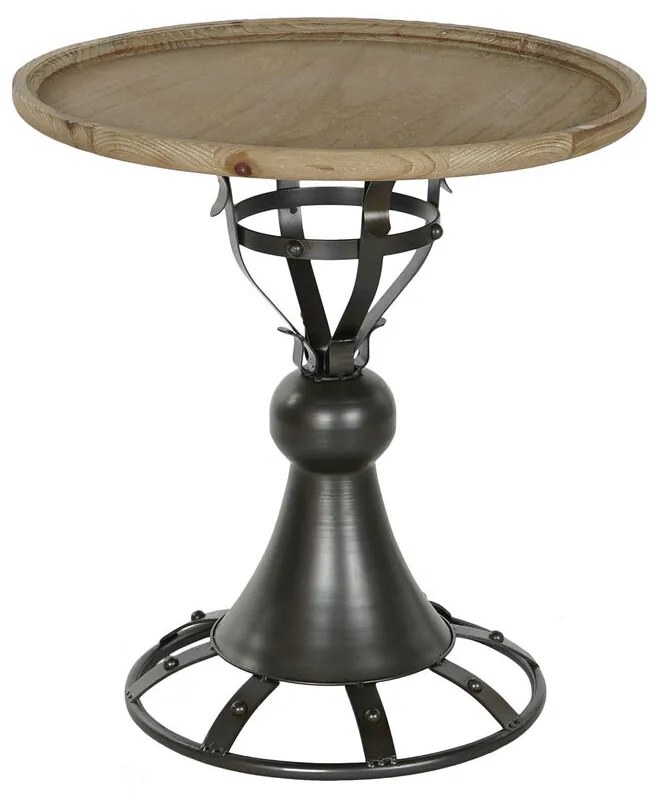 Βοηθητικό Τραπέζι DKD Home Decor Έλατο Μαύρο Μέταλλο 60 x 60 x 63,5 cm
