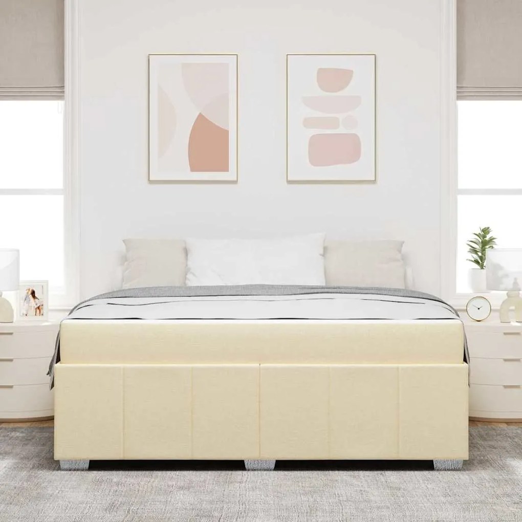 vidaXL Σκελετός Κρεβατιού Κρεμ 180 x 200 cm ύφασμα