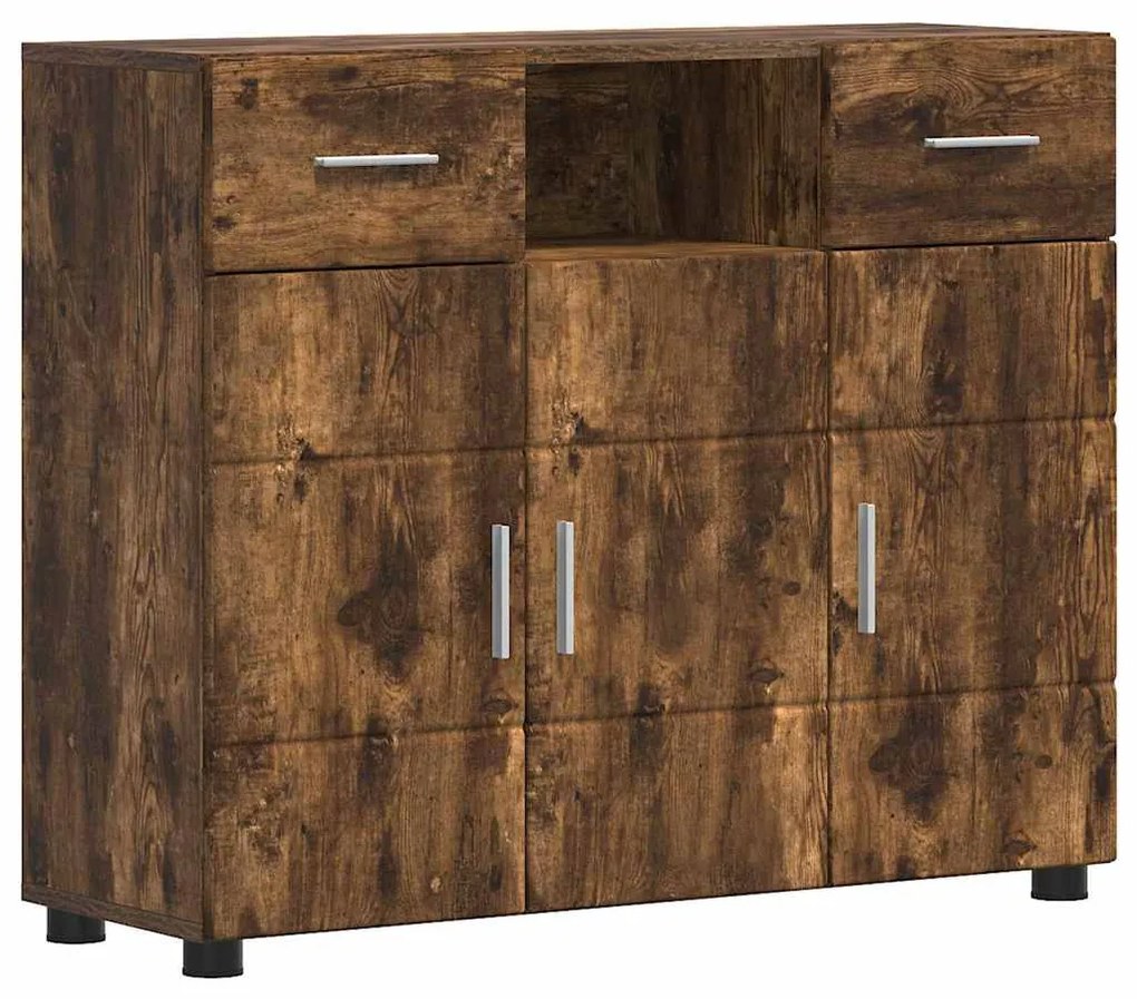 vidaXL Πλαϊνό γραφείο με συρτάρι Καπνιστή δρυς 88,5 x 30,5 x 73 εκ