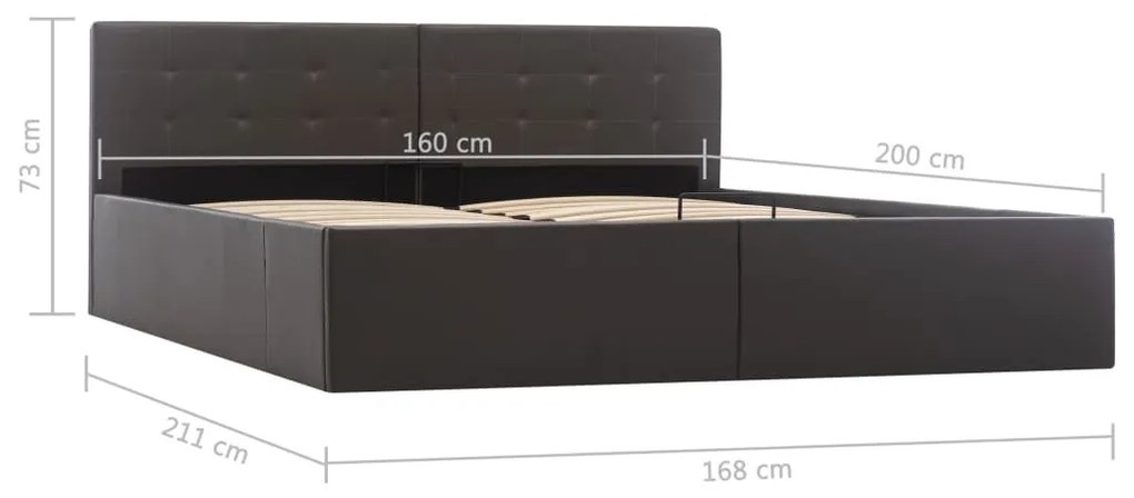 Πλαίσιο Κρεβατιού με Αποθηκ. Χώρο Γκρι 160x200 εκ. Συνθ. Δέρμα - Γκρι