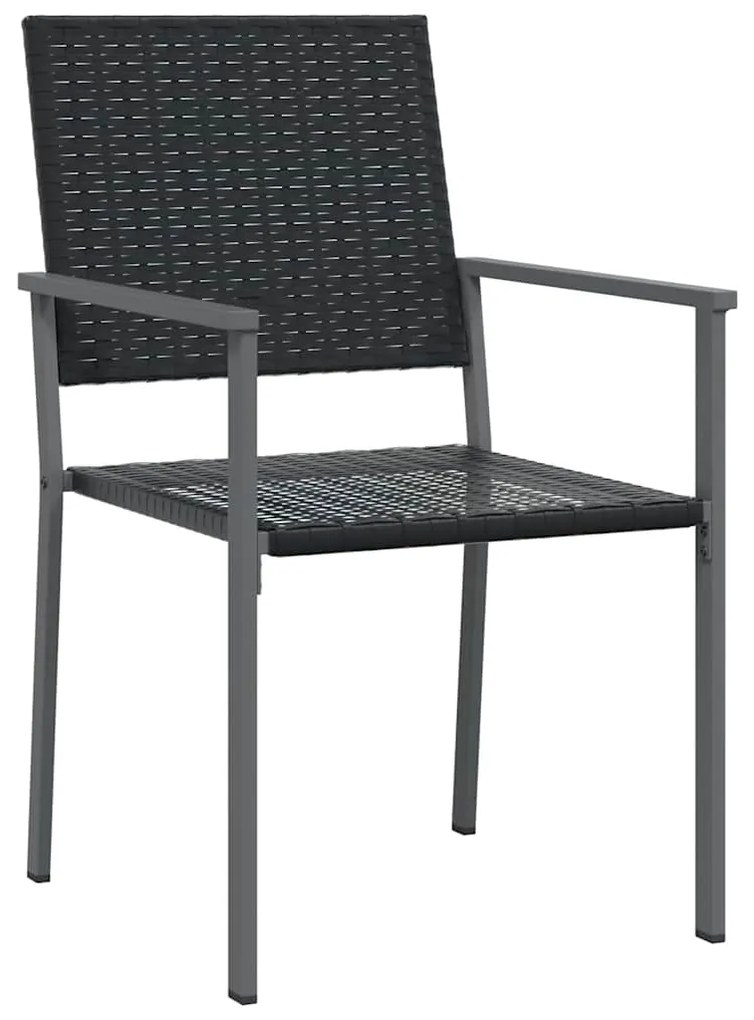 vidaXL Σέτ φαγητού για κήπο 7 pcs Μαύρο Πολυ ράταν