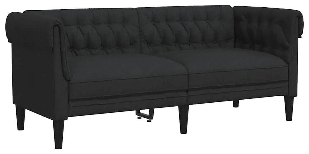 vidaXL Καναπές Διθέσιος Chesterfield Μαύρος Υφασμάτινος