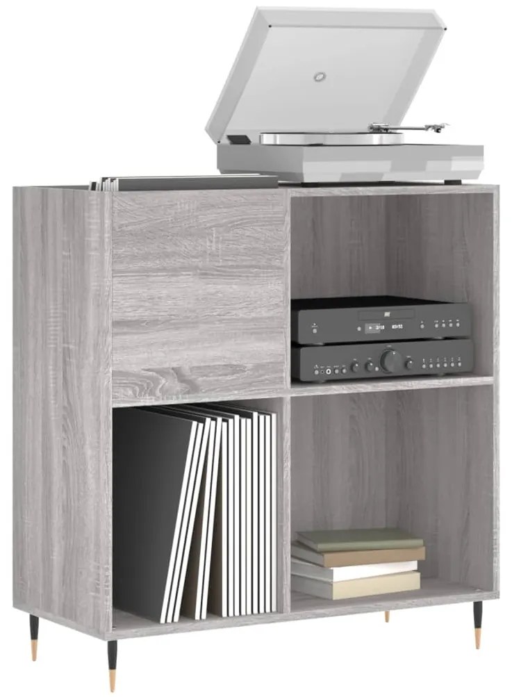 vidaXL Δισκοθήκη Γκρι Sonoma 84,5 x 38 x 89 εκ. από Επεξεργασμένο Ξύλο