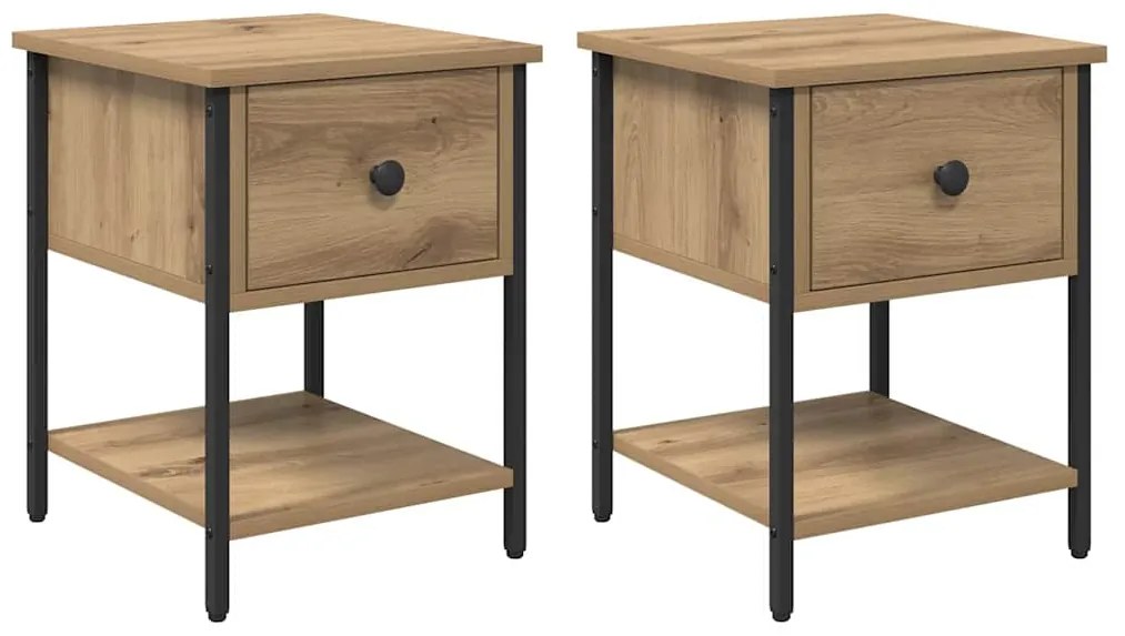 vidaXL Κομοδίνο 2 pcs Artisan Oak 34 x 35,5 x 45 εκ Επεξεργασμένο ξύλο