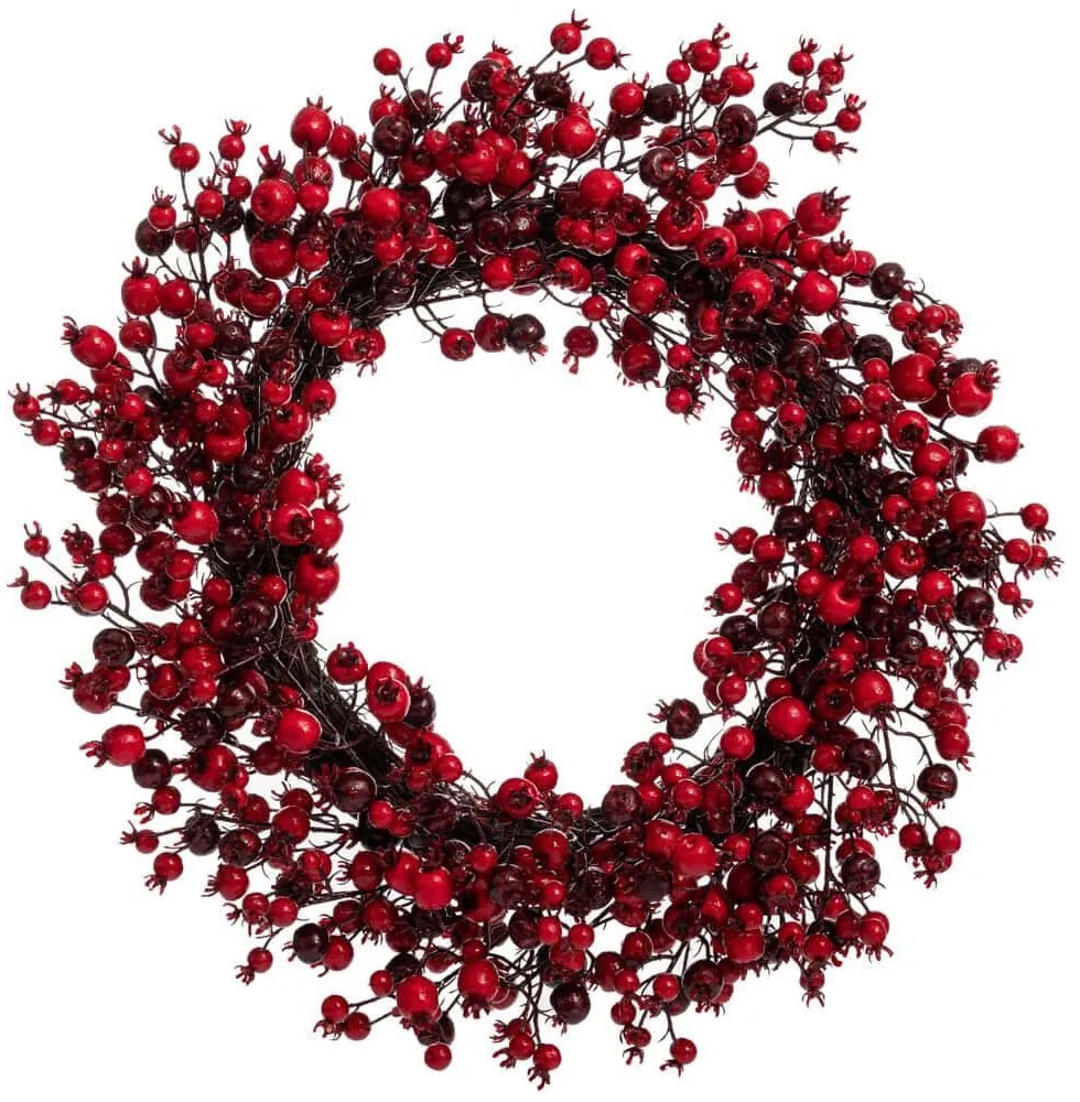 Χριστουγεννιάτικο Στεφάνι Με Berries 91060 50cm Red