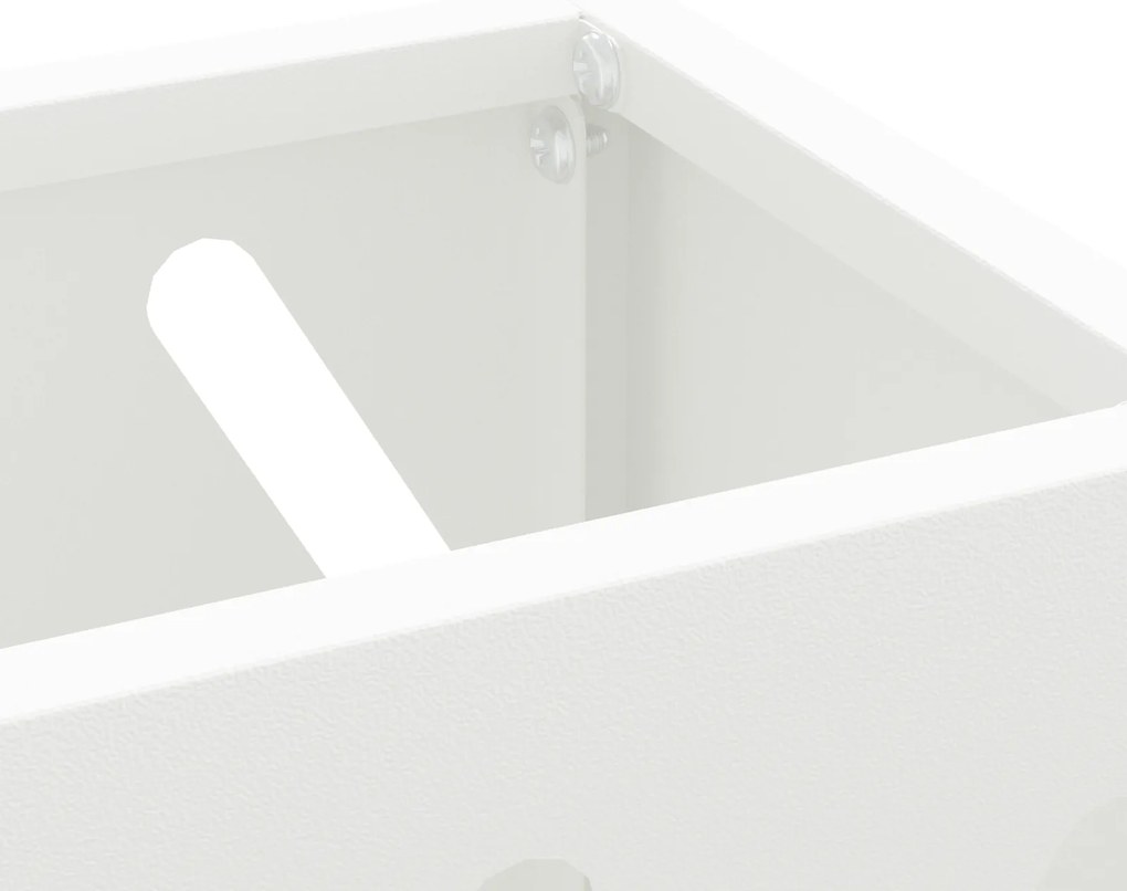 vidaXL Λευκός Στάντ Ομπρελών 28x12x41 εκ από Ατσάλι