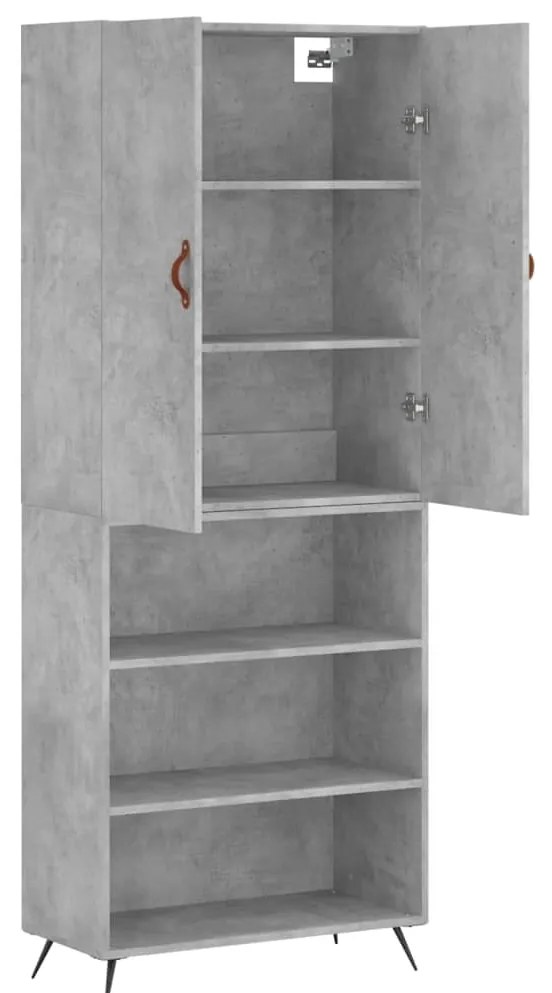 vidaXL Ντουλάπι Γκρι Σκυροδέματος 69,5x34x180 εκ. Επεξεργασμένο Ξύλο